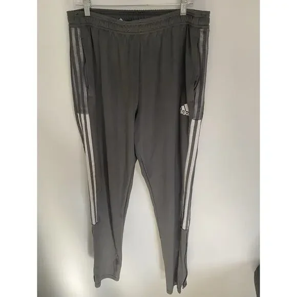 Adidas Pants Aeroready Gray Running Track Pants Size Xl 30x33 - Picture 2 of 10
